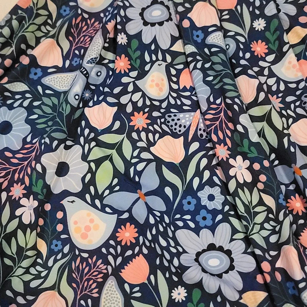 Millie Loves Lily Girls Navy Blue Floral/Bird/Butterfly Pattern Dress Size 6